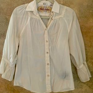 Robert Graham top, gorgeous detailing